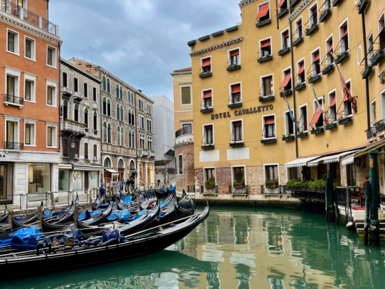 Gondola and canal in Venice