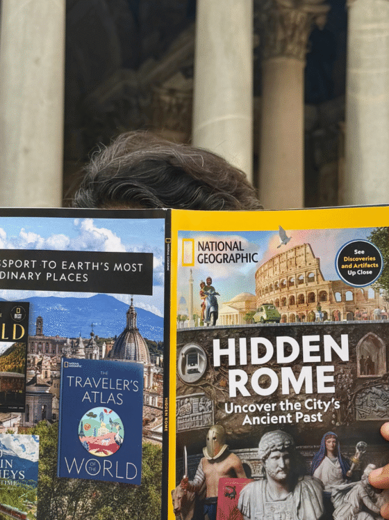 man reading a magazine